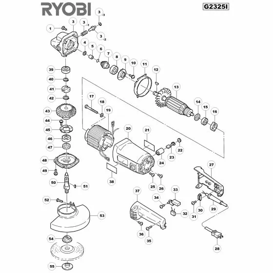 Ryobi G2325I Spare Parts List Type: 1000076534